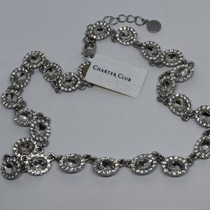 Charter Club Silver-Tone Crystal Collar Necklace 1